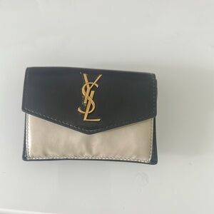 Yves Saint Laurent Black and Cream Women's wallet